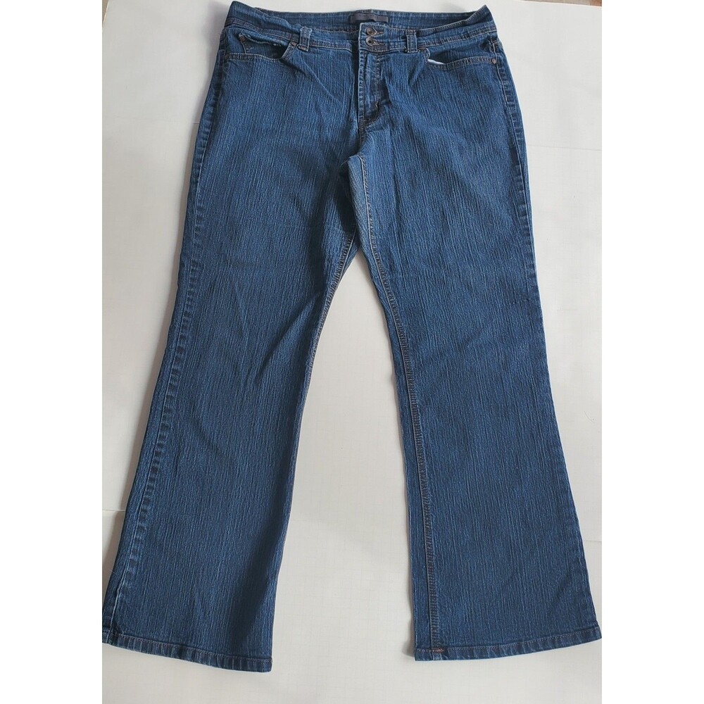 Nine West Bootcut Back Flap Pockets Women's size 16 Dark Wash Blue Denim jeans